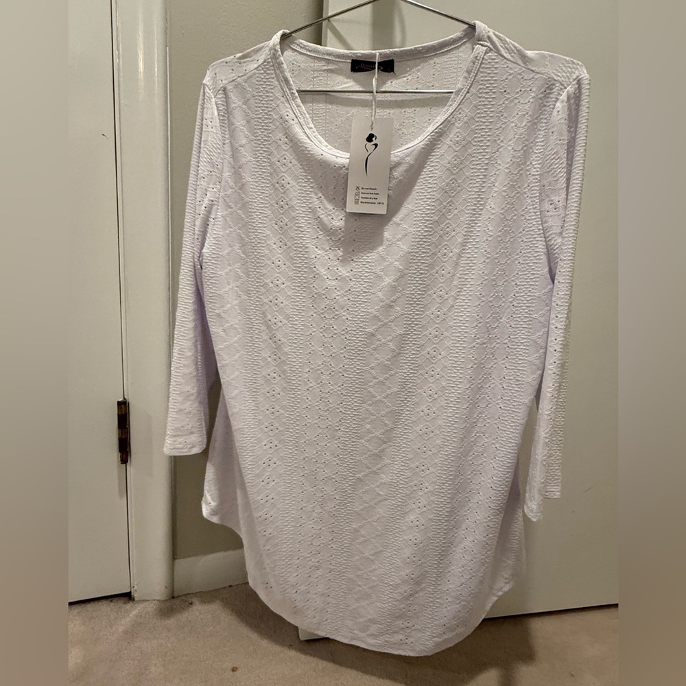 Elegant White Long Sleeve Women's Top